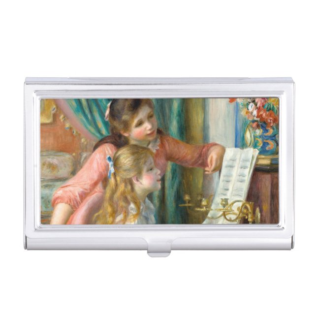 Renoir Girls at the Piano Impressionism Painting Business Card Case (Front)