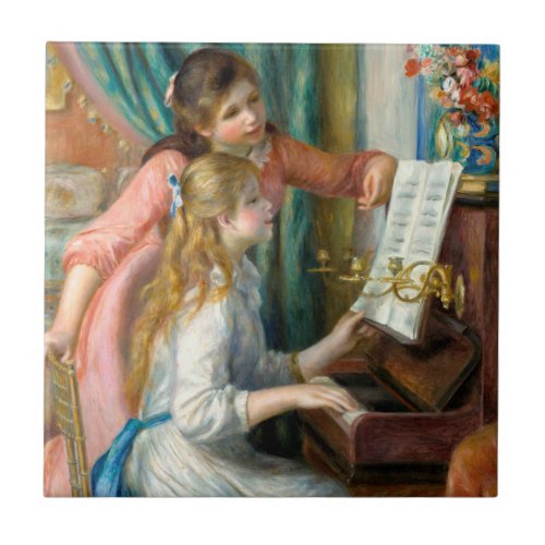 Renoir Girls at the Piano Impressionism Painting Ceramic Tile
