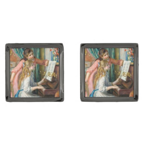 Renoir Girls at the Piano Impressionism Painting Cufflinks