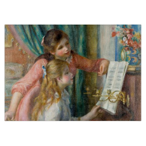 Renoir Girls at the Piano Impressionism Painting Cutting Board