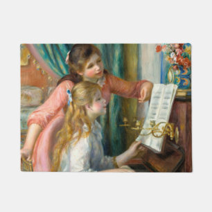 Renoir Girls at the Piano Impressionism Painting Doormat
