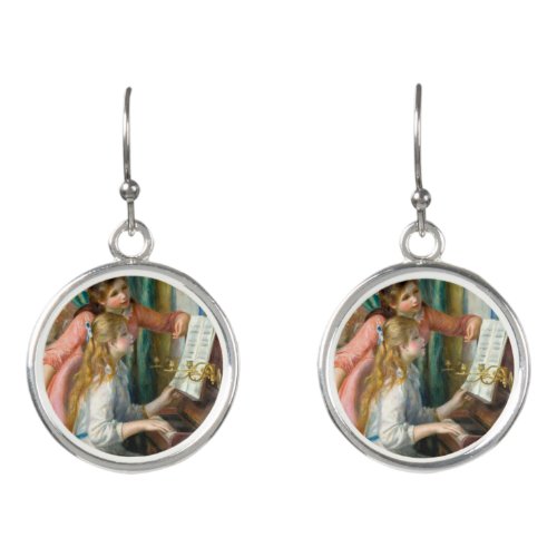 Renoir Girls at the Piano Impressionism Painting Earrings