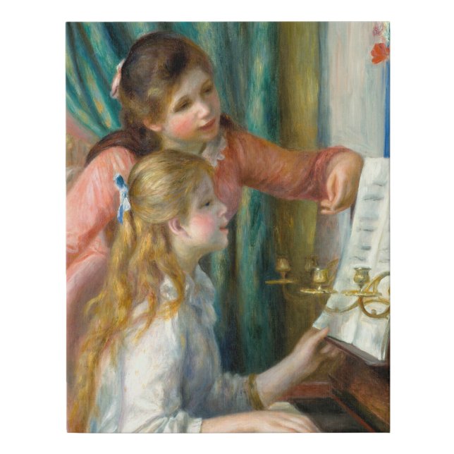 Renoir Girls at the Piano Impressionism Painting Faux Canvas Print (Front)