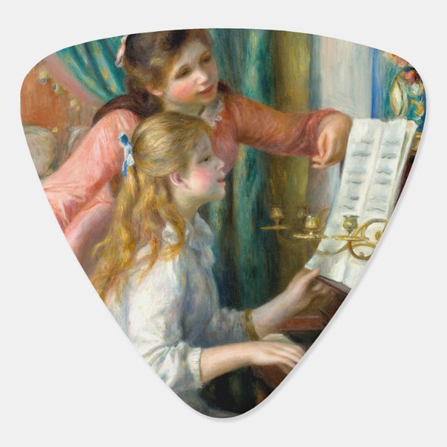 Renoir Girls at the Piano Impressionism Painting Guitar Pick (Back)