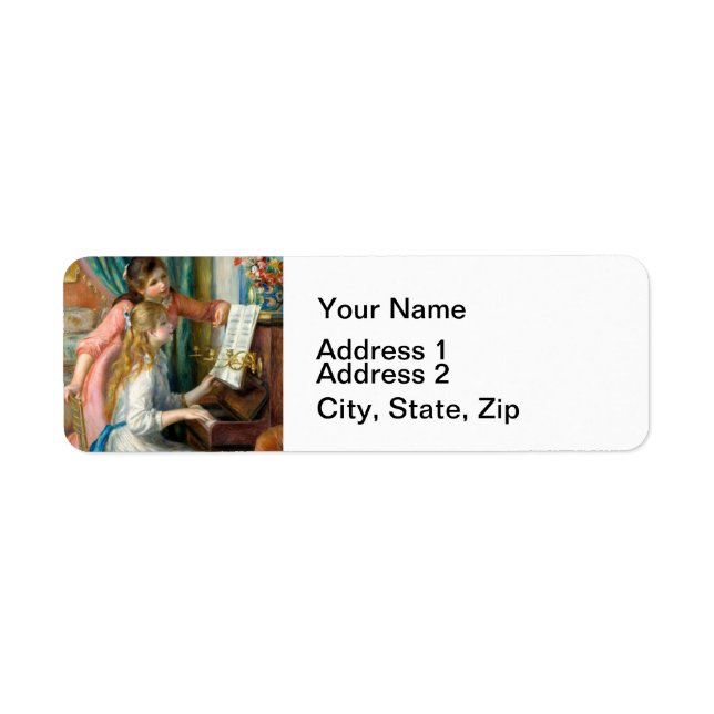 Renoir Girls at the Piano Impressionism Painting Label (Front)