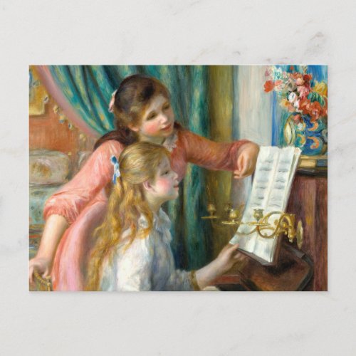 Renoir Girls at the Piano Impressionism Painting Postcard