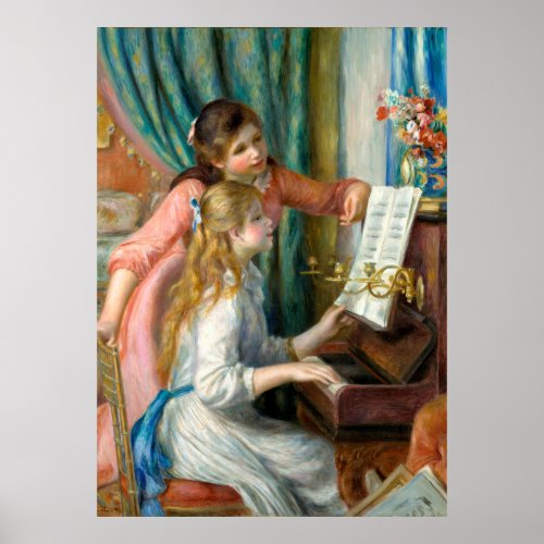 Renoir Girls at the Piano Impressionism Painting Poster