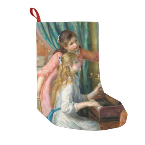 Renoir Girls at the Piano Impressionism Painting Small Christmas Stocking