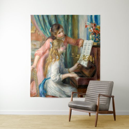 Renoir Girls at the Piano Impressionism Painting Tapestry