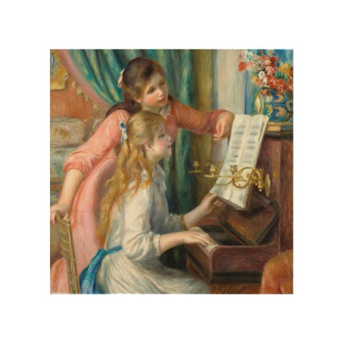 Renoir Girls at the Piano Impressionism Painting Wood Wall Art