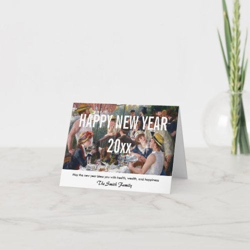 Renoir _ Happy New Year  Luncheon Boating Party Holiday Card