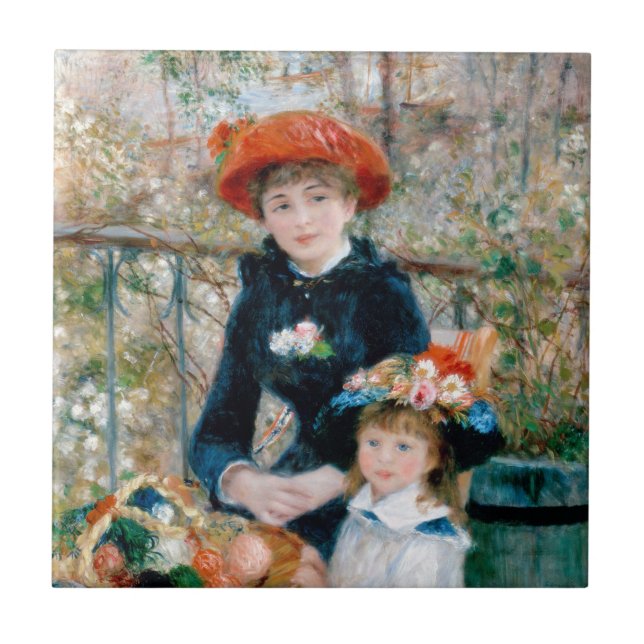 Renoir Impressionist Painting - Two Sisters Ceramic Tile (Front)