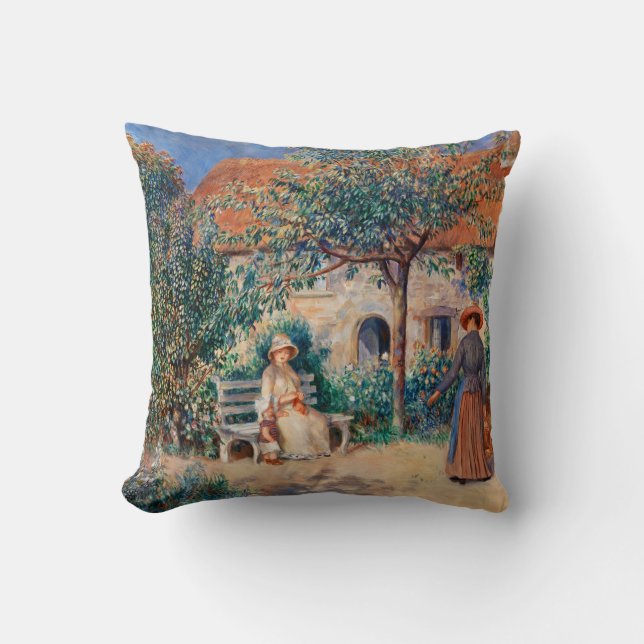 Renoir - In Brittany, famous painting, Throw Pillow (Front)