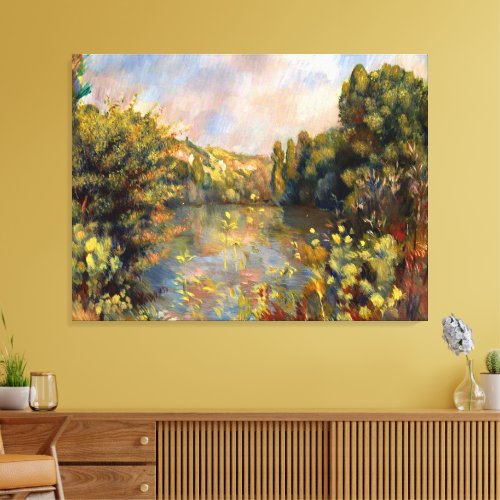Renoir _ Lakeside landscape painting Canvas Print
