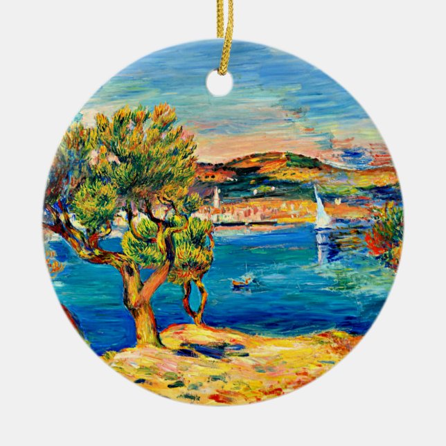 Renoir - L'Estaque, famous painting, Ceramic Ornament (Front)