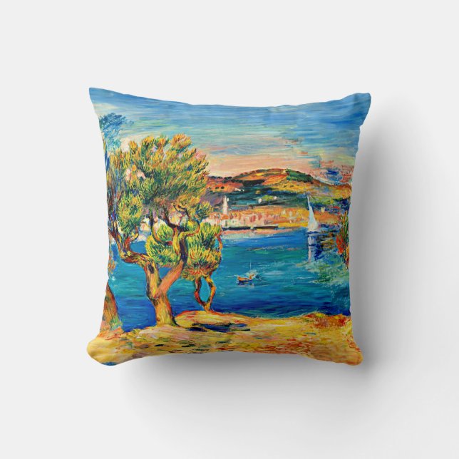 Renoir - L'Estaque, famous painting,  Throw Pillow (Front)