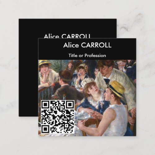 Renoir _ Luncheon of Boating Party _ QR Code Square Business Card