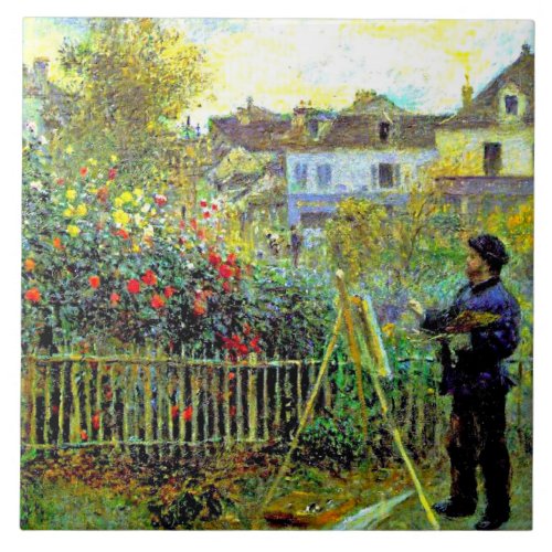 Renoir _ Monet Painting in his Garden Ceramic Tile
