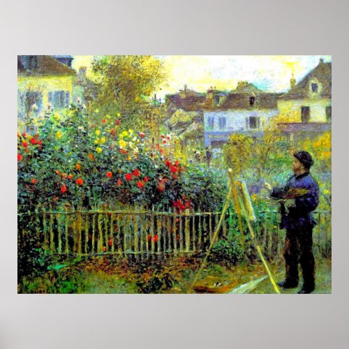 Renoir _ Monet Painting in His Garden Poster