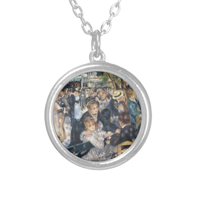 Renoir Moulin Dance Galette Party Silver Plated Necklace (Front)