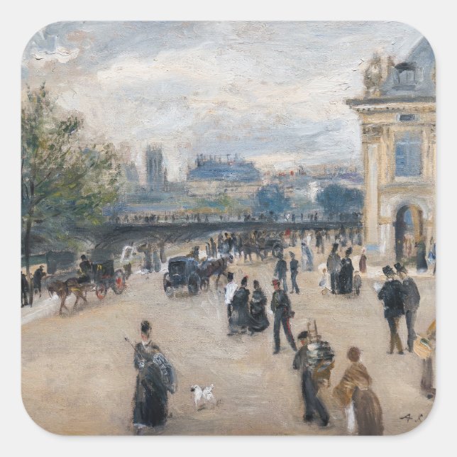 Renoir - Paris, Institut au Quai Malaquais Square Sticker (Front)