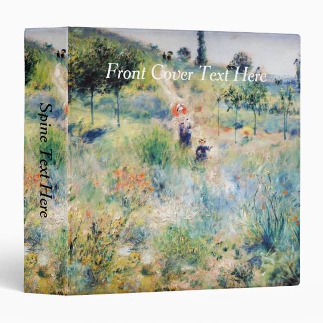 Renoir - Path Leading through Tall Grass 3 Ring Binder (Front/Spine)