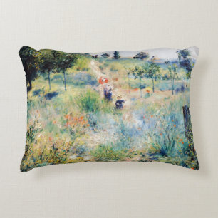 Renoir - Path Leading through Tall Grass Accent Pillow