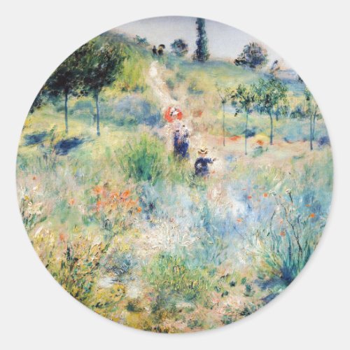 Renoir _ Path Leading through Tall Grass Classic Round Sticker