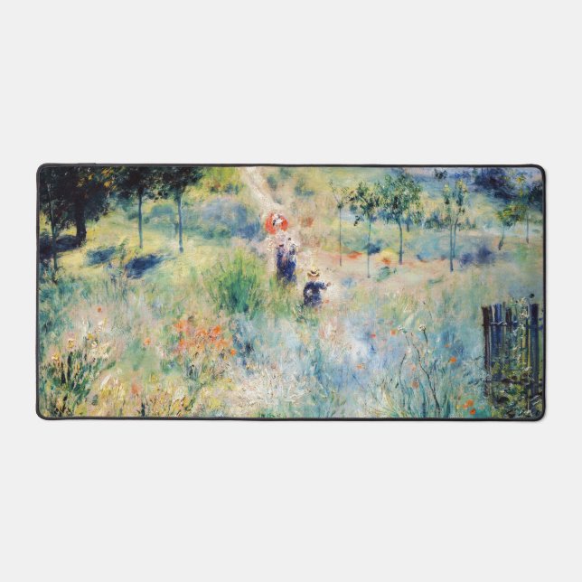 Renoir - Path Leading through Tall Grass Desk Mat (Front)