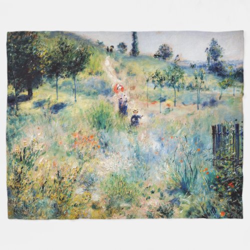 Renoir _ Path Leading through Tall Grass Fleece Blanket