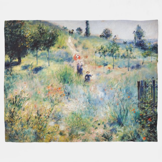 Renoir - Path Leading through Tall Grass Fleece Blanket (Front (Horizontal))