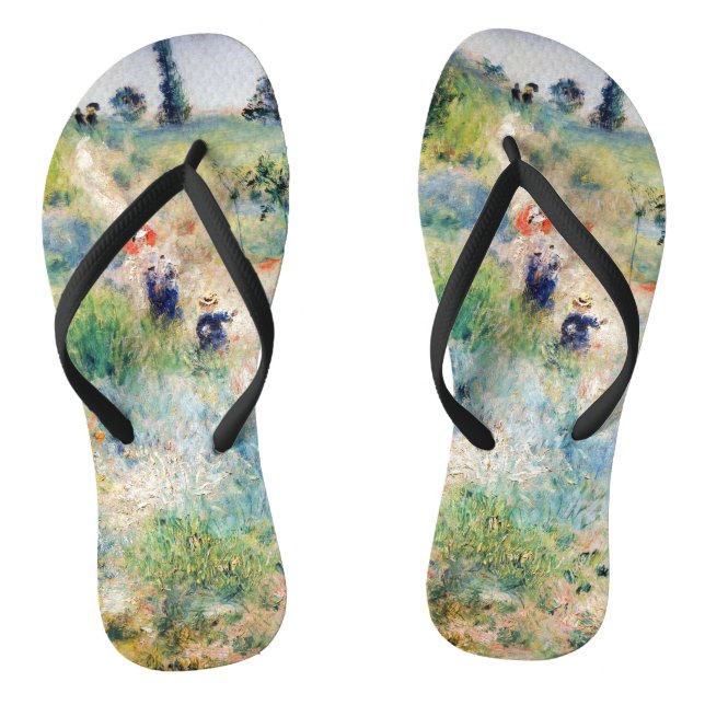 Renoir - Path Leading through Tall Grass Flip Flops (Footbed)