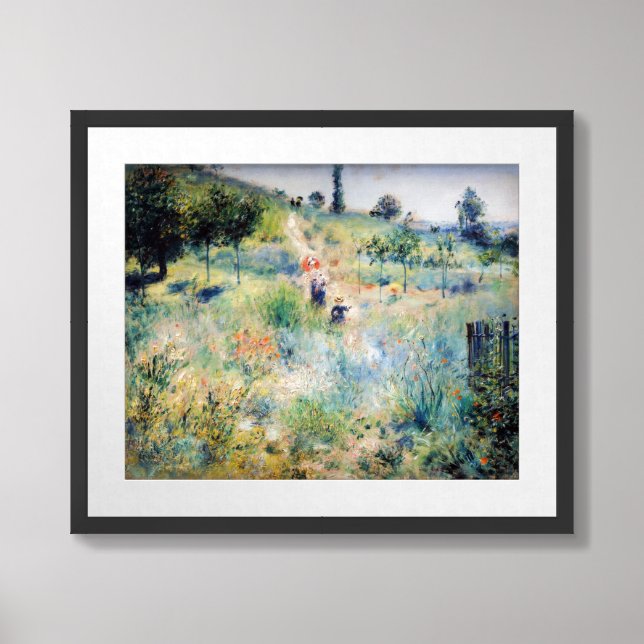 Renoir - Path Leading through Tall Grass Framed Art (Framed Front)