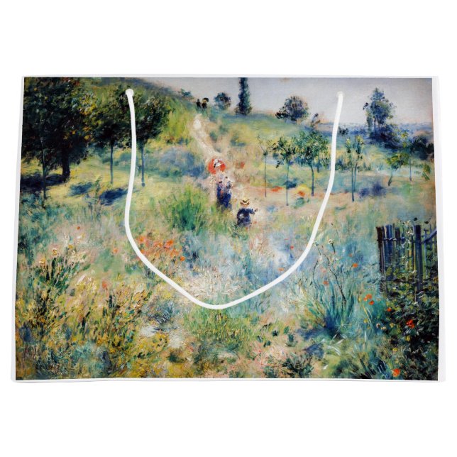 Renoir - Path Leading through Tall Grass Large Gift Bag (Front)
