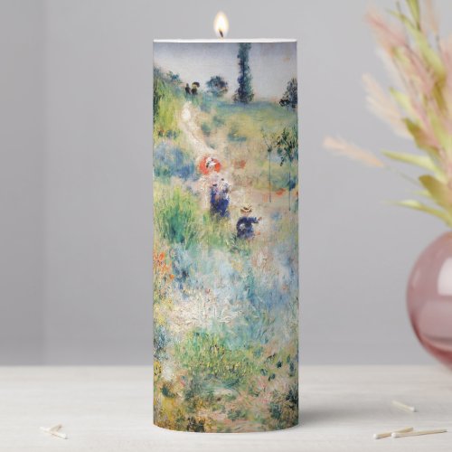 Renoir _ Path Leading through Tall Grass Pillar Candle