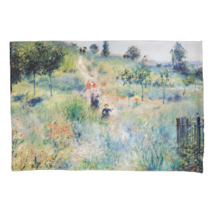 Renoir - Path Leading through Tall Grass Pillow Case