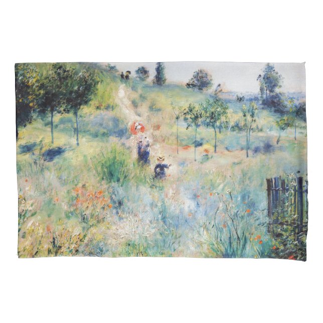 Renoir - Path Leading through Tall Grass Pillow Case (Front)