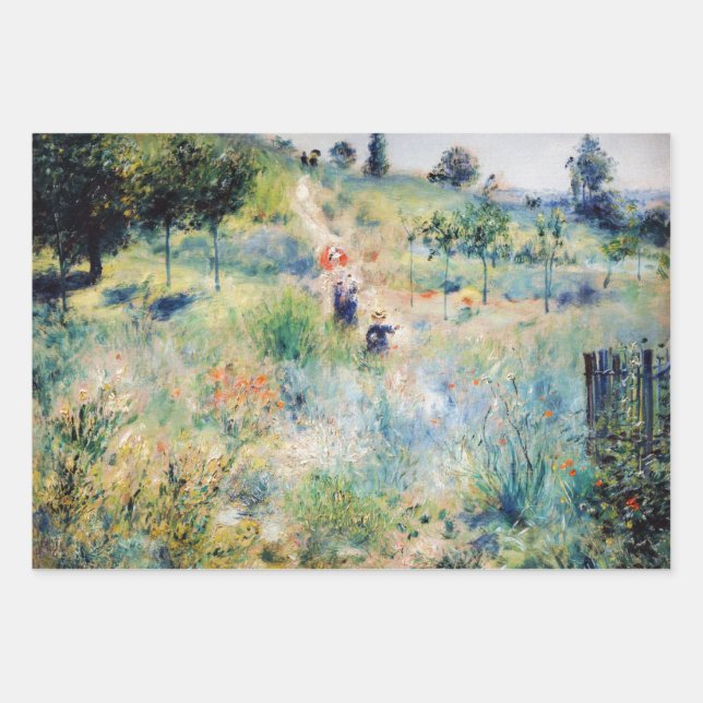 Renoir - Path Leading through Tall Grass Wrapping Paper Sheets (Front)