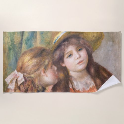 Renoir _ Portrait of Two Little Girls Beach Towel
