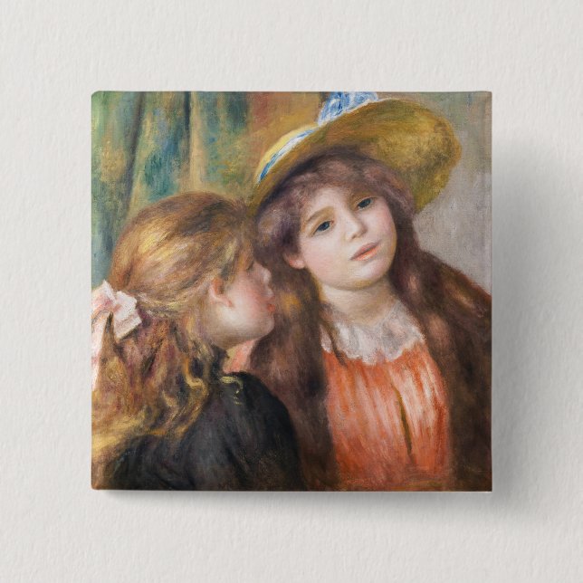 Renoir - Portrait of Two Little Girls Button (Front)
