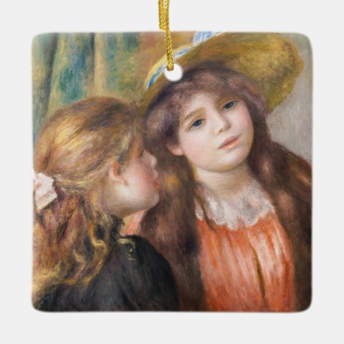 Renoir _ Portrait of Two Little Girls Ceramic Ornament