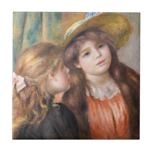 Renoir _ Portrait of Two Little Girls Ceramic Tile