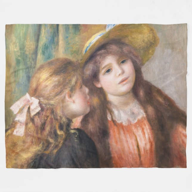 Renoir - Portrait of Two Little Girls Fleece Blanket (Front (Horizontal))
