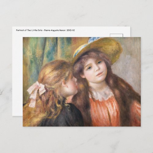 Renoir _ Portrait of Two Little Girls Postcard