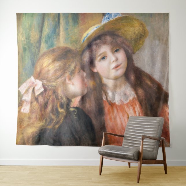 Renoir - Portrait of Two Little Girls Tapestry (In Situ (Horizontal))