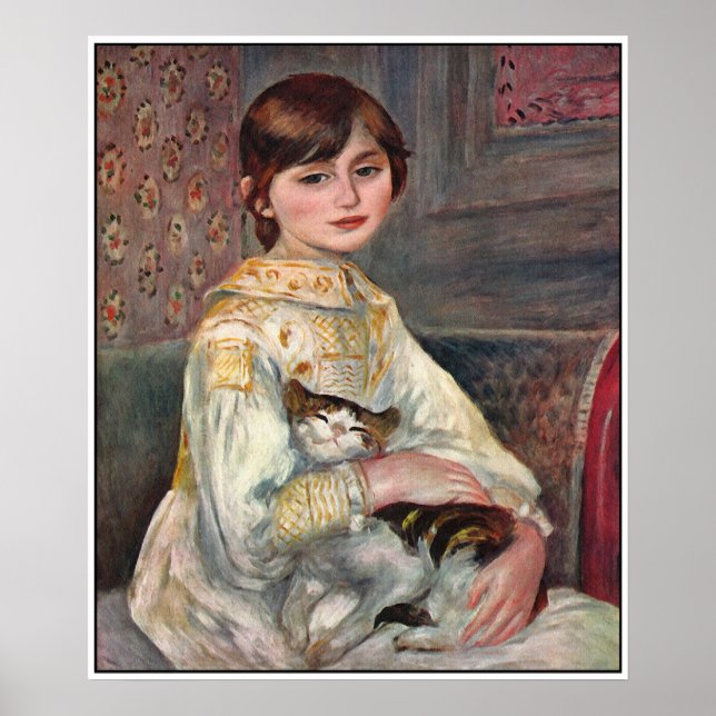 Renoir Poster Print: Mlle. Julie Manet with Cat (Front)