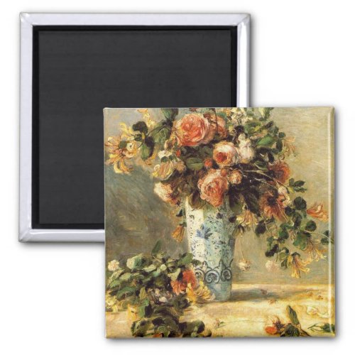 Renoir Roses and Jasmine in a Delft Vase Magnet