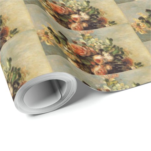 Renoir Roses and Jasmine in a Delft Vase Wrapping Paper