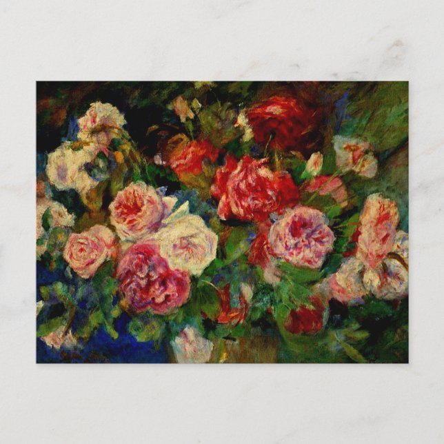 Renoir - Roses, famous painting, Postcard (Front)