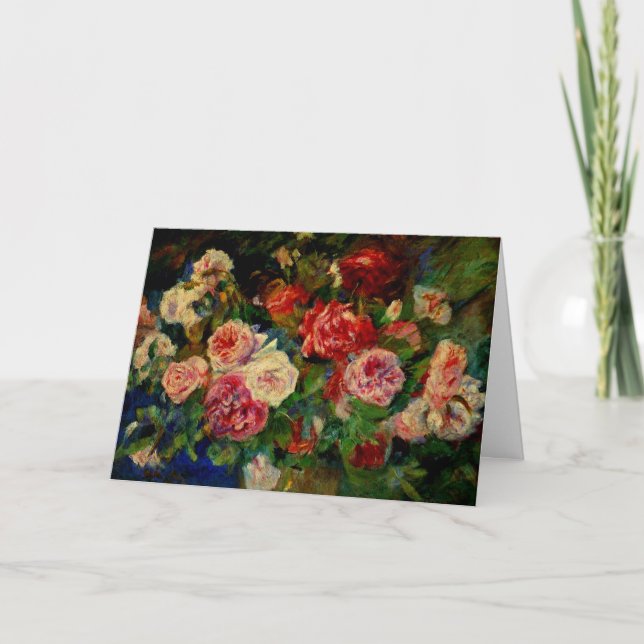 Renoir - Roses Letterpress Thank You Card (Front)